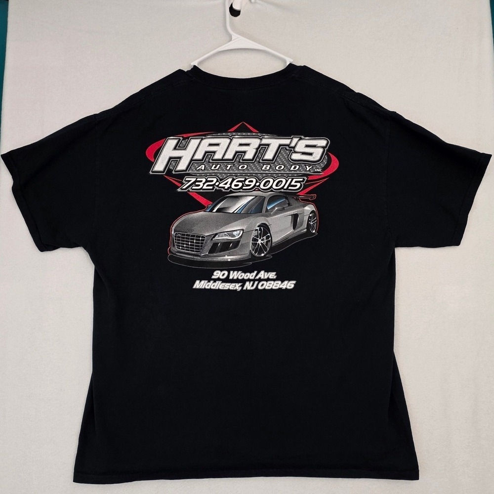 Gildan Harts Auto Body Graphic T-Shirt XL Black Cotton Audi R8 Car Gorpcore Tee